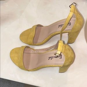 Mustard suede heels